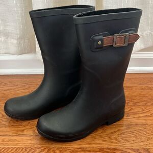 Chooka Black Winter & Rain Boots with Brown Buckle